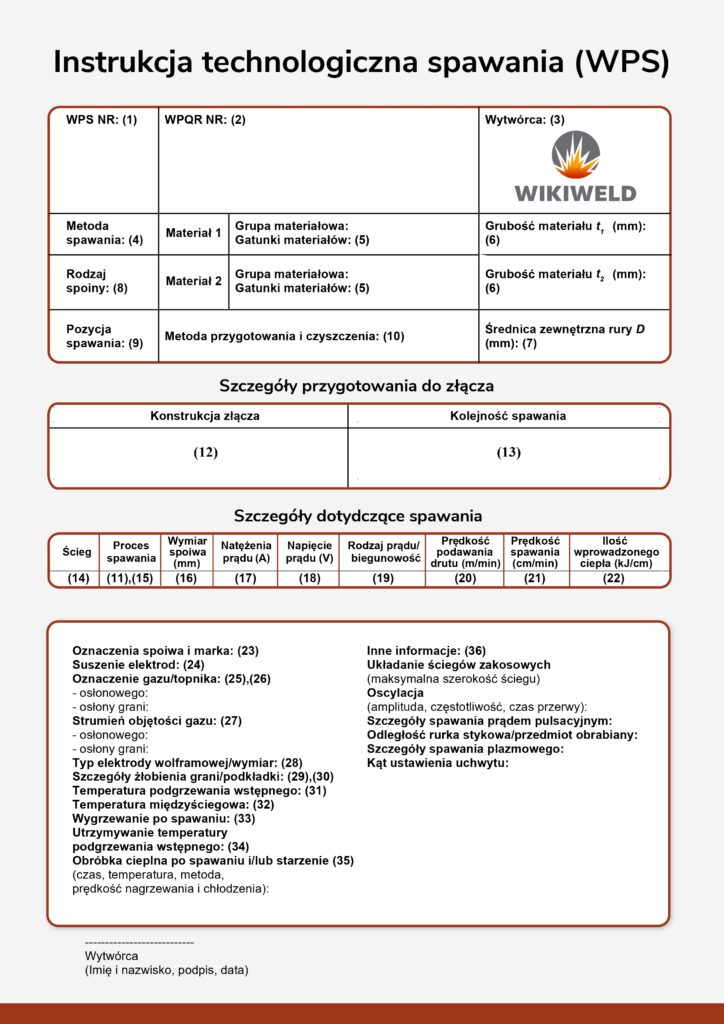 WPS spawanie łukowe zgodnie z normą EN ISO 15609-1