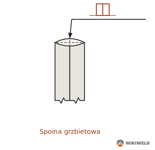 Oznaczenie spoiny grzbietowej